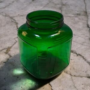 Vintage 1950s Hocking Glass Forest Green Square 1-Gallon Canister Jar (No Lid)